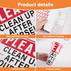 2PCS Be Considerate Clean up after Yourself Sign for Bathroom and Kitchenï¼ŒS…