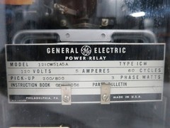 GE 12ICW51A5A Power Relay Type ICW 120V 5A 60 Cycles VAR 3PH Pick-Up 200/800