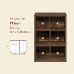 Pemberly Row 5 Cube Vinyl Record Closed Back Media Storage in Amber Pine