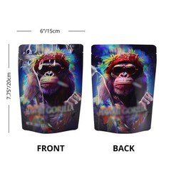 28g Printed Mylar Bags Heat Seal Resealable Zip Food Storage Pouches 100PCS