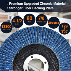 24-Pack Flap Discs, 4-1/2″ X 7/8″, Zirconia Grinding Wheel, 40/60/80/120 Grit