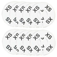 10 PC Rack Divider Size XS X-SMALL White Round Ring Sizing Hanger Retail Label