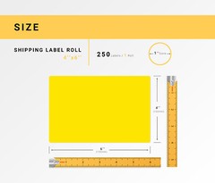 ZEBRA 4×6 COLOR (4″ x 6″) YELLOW Direct Thermal Labels – 1″ Core – (2) Rolls/250