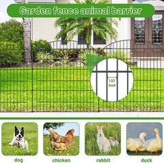 10 Pack Decorative Garden Metal Fence with Gate 32 in (H) x 23.6 ft (L)