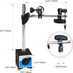 HFS Magnetic Base Stand 135lbs/60kg Max Pull Clamping Hole Diameter 3/8″