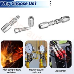 2x Hydraulic Hose Repair Kits – 1/4 ID 2-Wire Hose Reusable Field Repair Fitting