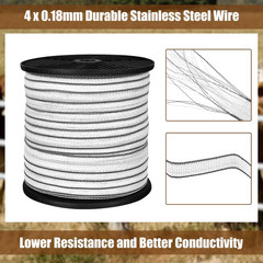 200M High Visibility Electric Fence Tape for Livestock with Stainless Steel Cond