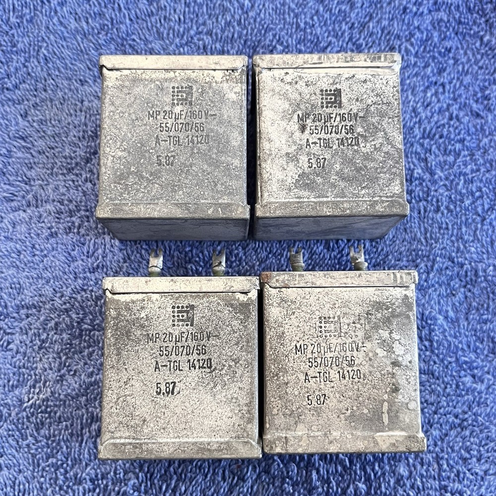 1 NOS MP Ölpapier Kondensator PIO Capacitor 20uF 160V, Glass-Sealed Tested A++