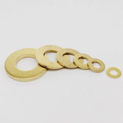50pcs M2 x 5mm x 0.4mm Solid Brass Flat Washer Plain Gasket Pad