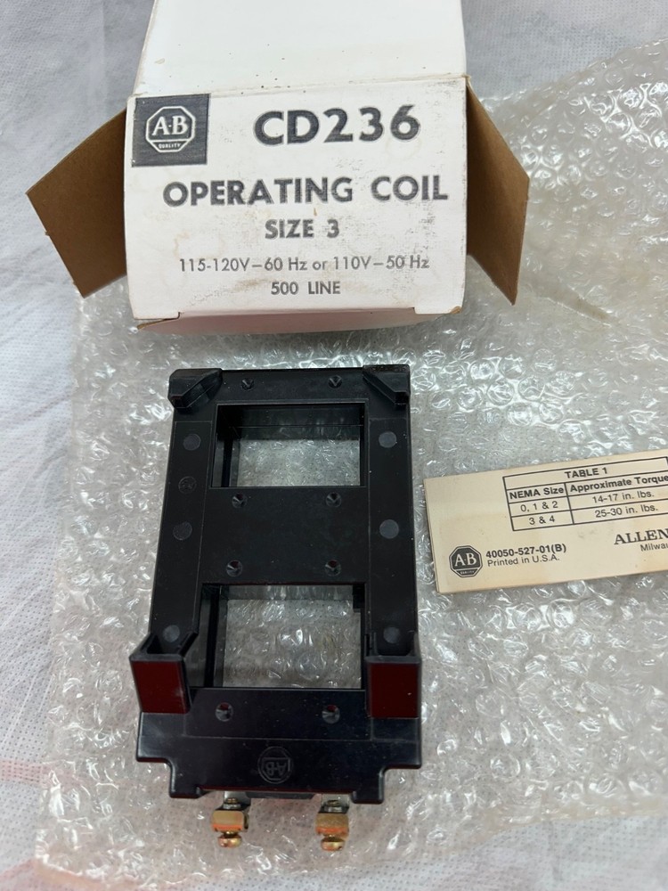 Allen-Bradley CD236 115-120V – 60Hz or 110V – 50Hz Operating Coil Size 3