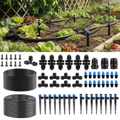 Garden Drip Irrigation System 230FT with 1/2″ & 1/4″ Tubing – Adjustable