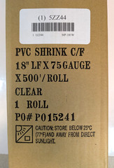 Midwest Heat Activated Shrink Film 75 Gauge PVC Clear 500′ x 18″ 5ZZ44