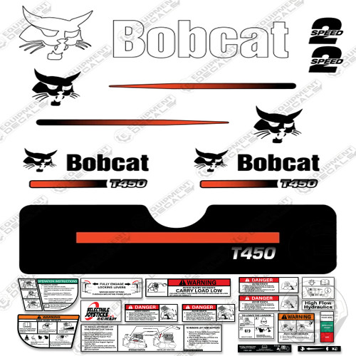 Fits Bobcat T450 Compact Track Loader Decal Kit Skid (Straight Stripes)
