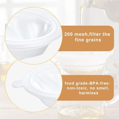4Pcs Coffee Strainer Fine Mesh Milk Filter Nylon Medium, White