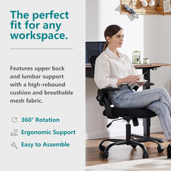 Sweetcrispy Home Office Managerial Executive Chair, Ergonomic Mesh Adjustable Sw
