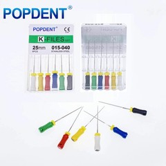 10Packs Dental Endo Root Canal Files Hand Use K-Files Stainless Steel 21/25/31mm