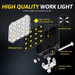 12V 24V LED Work Light Flood Lamp pods Fit For Truck, Tractor ,Dozer, UTV ,ATV