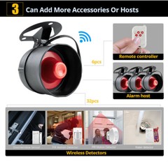 Wireless Loud Alarm Siren Burglar Horn Home Alarm System with Motion Detector