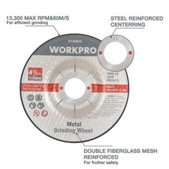 WORKPRO 10Pack Metal Grinding Wheels 20Pack Cut-Off Wheels 4-1/2×7/8-inch Wheels