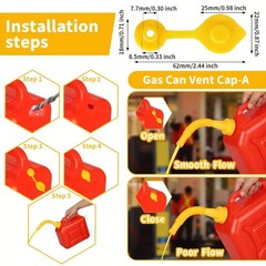 12 Yellow Fuel Gas Can Jug Vent Cap Blitz Wedco Scepter Essence Midwest Eagle
