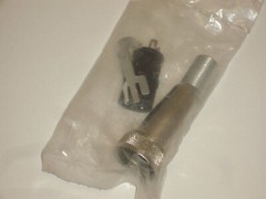 SWITCHCRAFT SL403F (2503F) 3 PIN SLIM DIN FEMALE MICROPHONE PLUG w/COUPLER RING