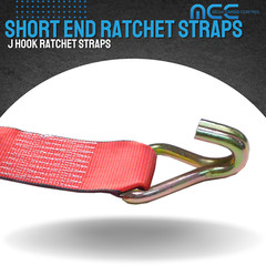 USA 3″ 4″ Ratchet Tie Down Short Fixed End Strap w/ J Hook for Flatbed Truck