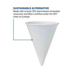 Bare Disposable Paper Cone Cup White Paper 4 oz. 200 Ct 4R-2050