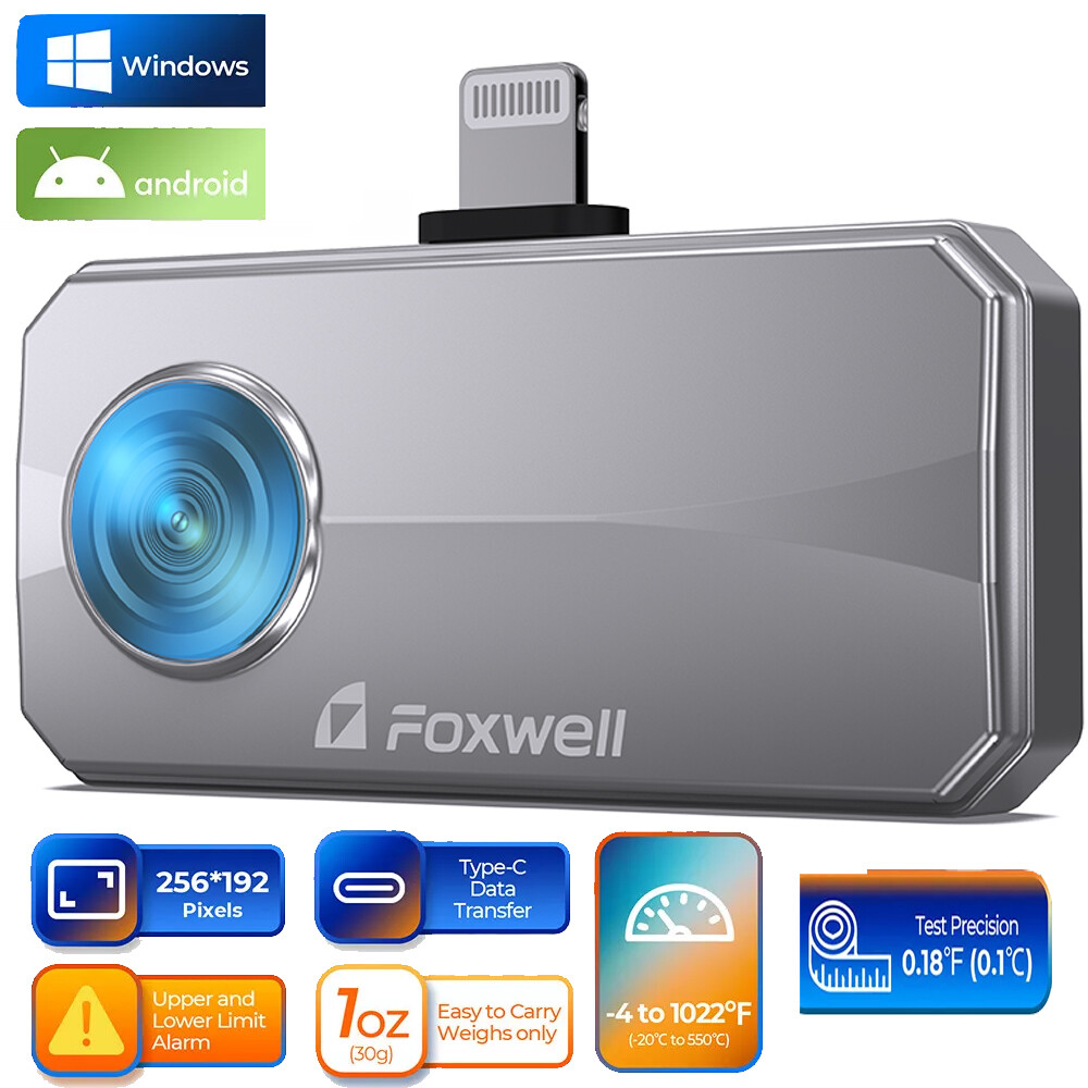 FOXWELL RT100 Thermal Imaging Camera Night Vision For Windows & Android Phones