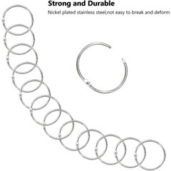 Loose Leaf Binder Rings 2 Inch Nickel Plated Steel Keychain 9 Pack Metal Rings
