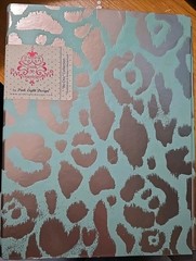 Blue Silver Leopard Print 1″ Binder 7 X 9 Pink & Chandelier Pink Light Design