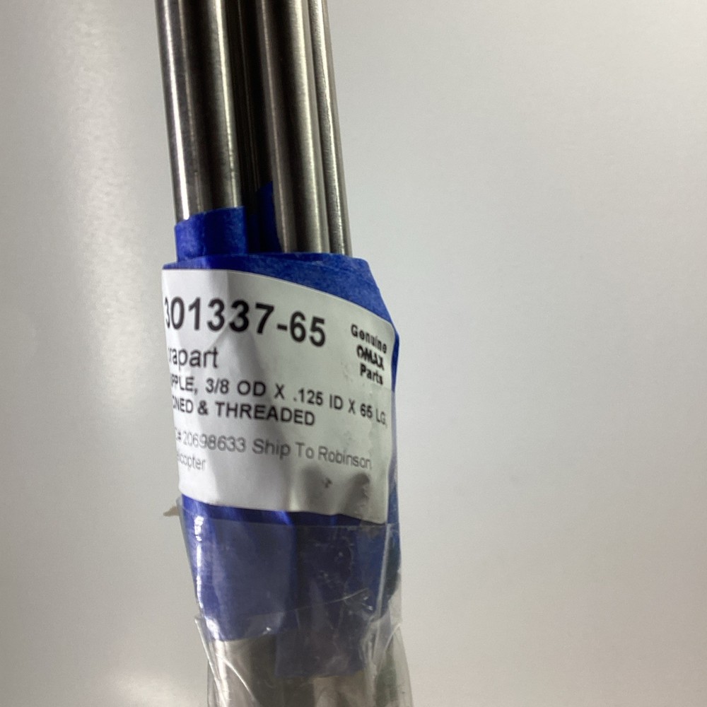 5x Omax Waterjet 301337-65 High Pressure Nipple 3/8″ 65″L
