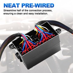 12 Volt Fuse Relay Box Pre-Wired Fuse and Relay Box with 4 Relays and 12 Way