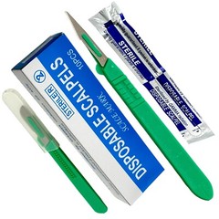 Sterile Disposable Scalpel No. 11 (10/Pack) w/ Plastic Handle – Carbon Steel
