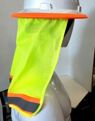 2 PC. FX SAFETY HARD HAT NECK SHIELD HELMET SUN SHADE HI VIS REFLECTIVE STRIPE
