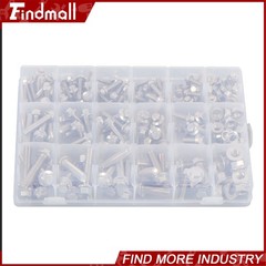 245PCS M6 M8 M10 Heavy Duty Flanged Bolts and Nuts Kit 304 Metric Hex Screws