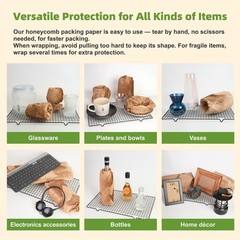 Honeycomb Packing Paper 12″ x 55 ft – Eco-Friendly Cushioning Wrap for Moving…