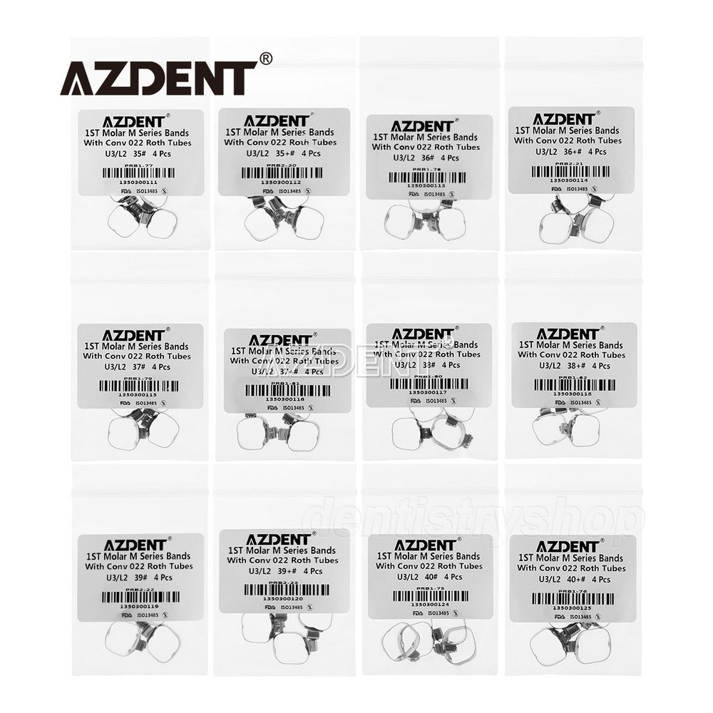 10 Kits Dental 1st Molar Band & Buccal Tube U3/L2 Convertible Roth.022″ 35#-39+#