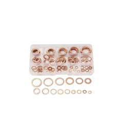 US150 M5-M22 Copper Crush Washer Gasket Set Flat Ring Seal Assortment Kit