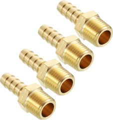 Pack of 4 Brass Hose Barb Fittings Adapter Connector 5/16″ Hose Barb to 1/4″ …