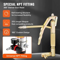 VEVOR Grease Pump Air Operated Grease Pump 0.6-0.8Mpa 13 ft Hose & Grease Gun