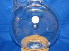 Chemglass 5000ml 2 Neck Glass Round Bottom Flask, 24/40 & 45/50 , CG-1518-29