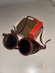 IN BOX Vintage Welshgard EO02 Welding Goggles NOS Green Lens Steampunk Cosplay