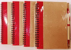 10 Pack Hardcover EcoSmart 70-Page Spiral Notebooks with Pens 5×7 Unruled Red