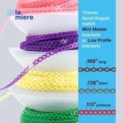 10 Rolls Orthodontic Braces Rubber Chains, closed, 0.113’’(2.5mm), Mix Colors