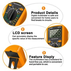 LCD Digital Multimeter AC DC Voltmeter Ammeter Ohmmeter Volt Tester Leads Meter