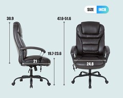 Big and Tall 500lbs Wide Seat Ergonomic Desk Chair with Lumbar Support Arms