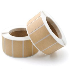 Kraft Paper Label Stickers Roll– Self-Adhesive Writable Packaging & Organization