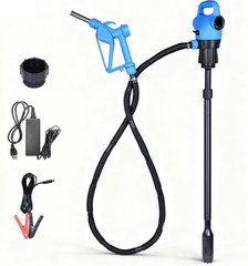 Electric Drum Barrel Pump, 110V-240V AC/ 12V DC Power, 55 Gallon Electric Transf