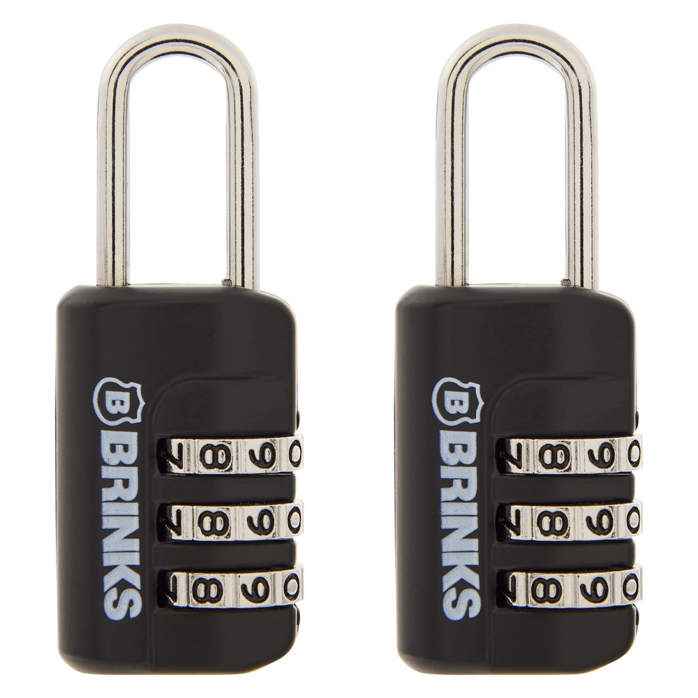 Zinc Diecast 22Mm Combination Sport Padlock with 13/16In Shackle, 2 Pack