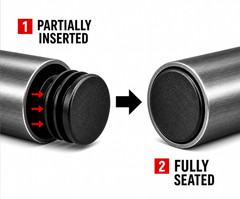 Round Pipe End Plugs for Steel Pipe Tubular Bumper Caps Various Sizes